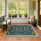 Dark Teal 4x6 Area Rugs for Door Mat Entrance by HazoHaus
