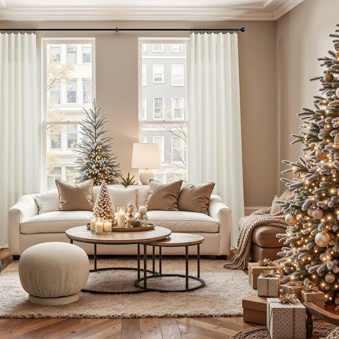 Pitalk 72 Inch Wide Curtains for Living Room 84 in Long 2 Panels Natural Linen - Image 2