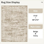 Area Rugs 4x6 for Living Room, Vintage Washable Rugs for Dining Room, Non-Slip - Image 5