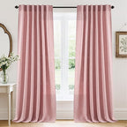 RYB HOME Living Room and Dining Room Curtains and Drapes Linen Sheer, Light by RYBHOME