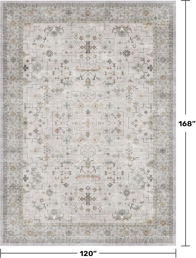 Hazo Haus Boho Light Grey Living Room Rug 10x14 - Image 2
