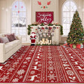 Christmas Rug 8x10 Washable Rugs, Boho Christmas Tree Snowflake Rug Non-Slip by VECARF