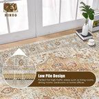 Washable Area Rug 5' x 7' Vintage Traditional Persian Mat - Image 5