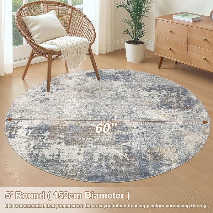 UERMEI 5ft Round Area Rug Living Room Rugs - Image 8