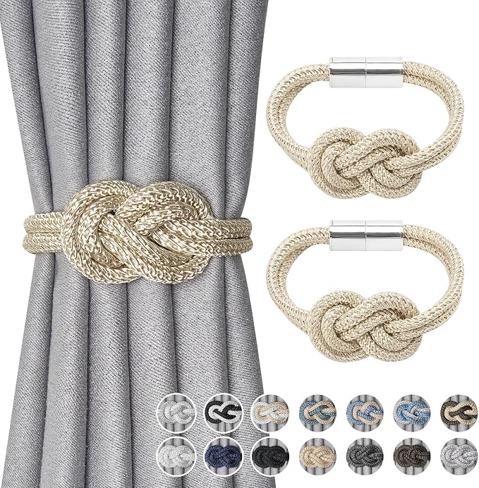 NICEEC 2 Pack Mini Magnetic Curtain Tiebacks Nordic Simple Style Drape Tie by NICEEC