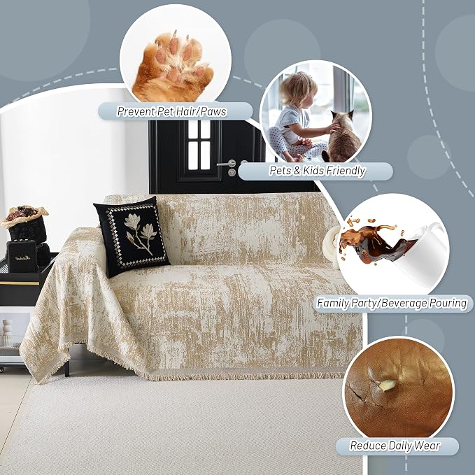 MYSKY HOME Couch Cover for Dogs Washable Couch Sofa Protector for Loveseat Sofa - Image 3