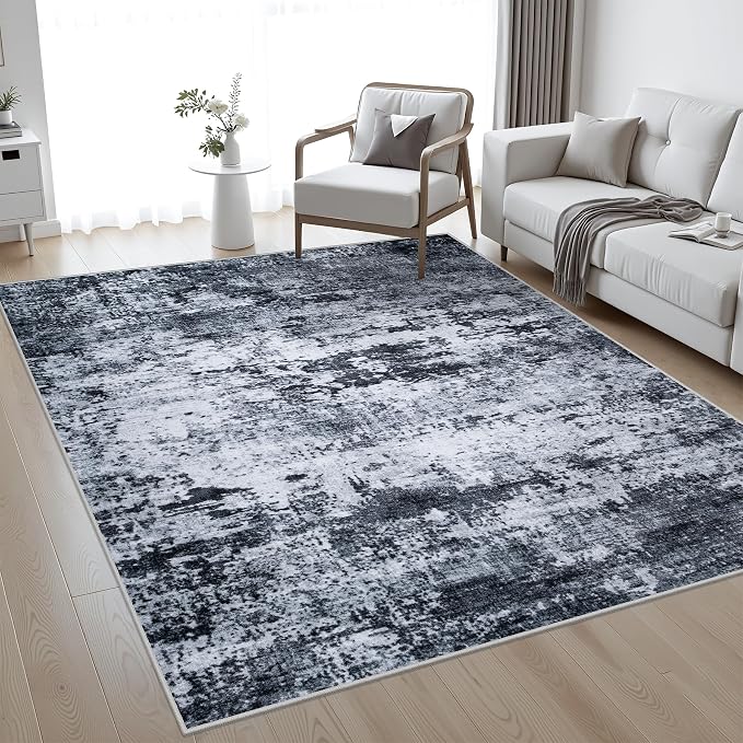 5x7 Area Rug Living Room Rug: Washable Modern Abstract Soft Thin Rug Indoor - Image 3