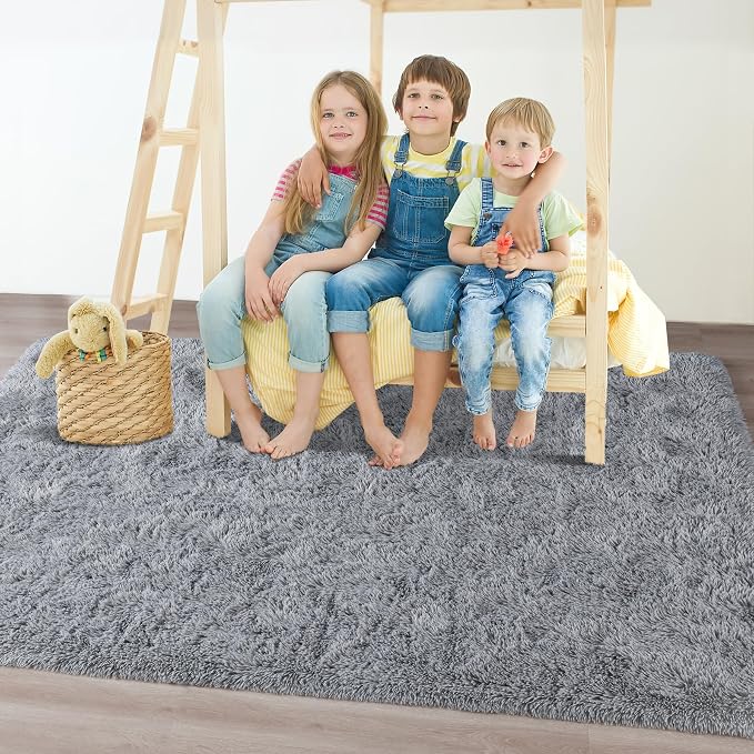 Chicrug Soft Area Rugs for Bedroom Living Room Plush Fluffy Rug 4x6 Feet - Image 3