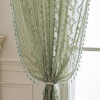 WAZZIO Boho Lace Curtains 2 Panels 84 Inch -Vintage Victorian Sheer Panel Drape by WAZZIO