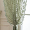 WAZZIO Boho Lace Curtains 2 Panels 63 Inch -Vintage Victorian Sheer Panel Drape by WAZZIO