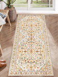 SERISSA Boho Washable Runner Rug, 2x5 Rug Runner Non-Slip Vintage Light Yellow by SERISSAHomeDecorCollection
