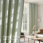 NICETOWN Thick Linen Greyish Green Curtains 84 inches Long - Image 5