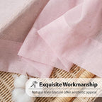 FMFUNCTEX Linen Sheer Curtains for Bedroom, Blush Pink Farmhouse French Flax - Image 6