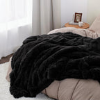 Bedsure GentleSoft Fuzzy Sherpa Faux Fur Twin Blanket Black Cozy Gifts - Image 5