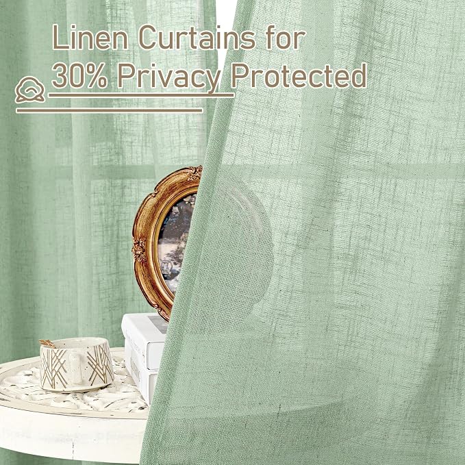 LAMIT 36 Inch Length Linen Curtains - Image 5