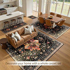 RELEANY Area Rugs 6'x9' Washable Non-Slip, Floral Vintage Distress Print - Image 4