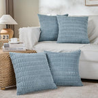 Fancy Homi 4 Packs Boho Light Blue Decorative Throw Pillow Covers 22x22 Inch by Fancy+Homi