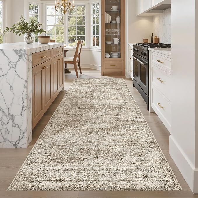 Hallway Runner Rug 4x8 Wide: Washable Thin Runners by Soalmost