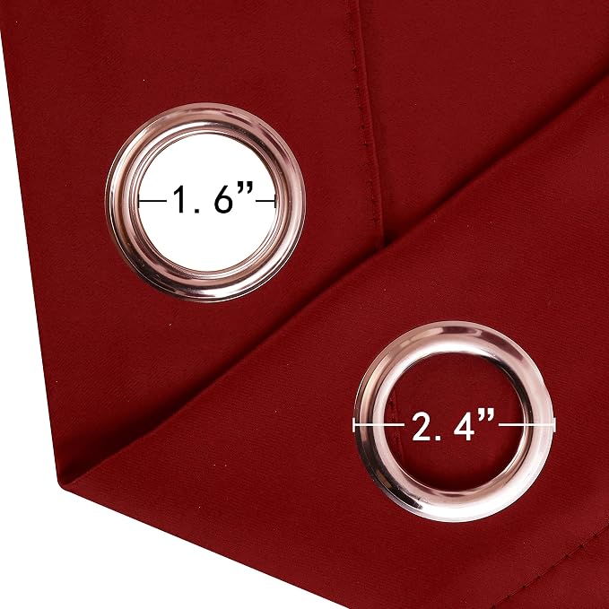 LEMOMO Blackout Curtains 66 x 84 inch/Red Curtains Set of 2 Panels/Thermal - Image 6
