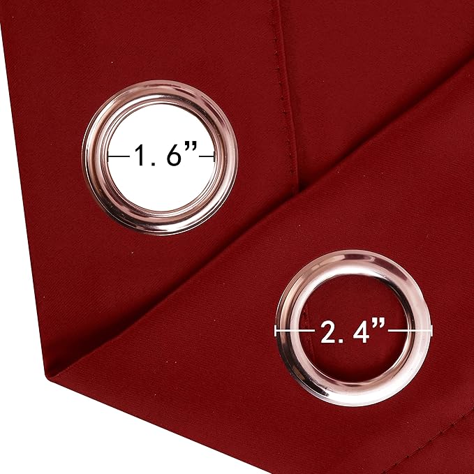 LEMOMO Red Blackout Curtains/52 x 45 Inch Length Kids Curtains/Set of 2 Panels - Image 4