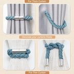 NICEEC 4 Pack Strong Magnetic Curtain Tiebacks Modern Simple Style Drape Tie - Image 6