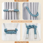 NICEEC 6 Pack Strong Magnetic Curtain Tiebacks Modern Simple Style Drape Tie - Image 6