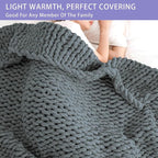 Bigacogo Chunky Knit Throw Blanket - Image 3