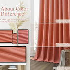 Guken Coral 100% Blackout Linen Curtains 108 Inch Length 2 Panels Set - Image 8