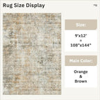 9x12 Area Rugs for Living Room, Non-Slip Machine Washable Vintage Rugs - Image 5