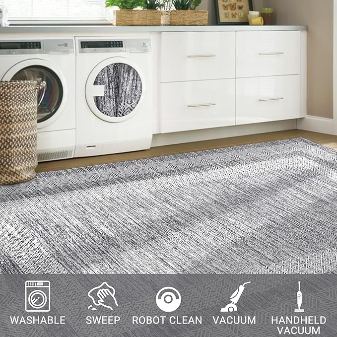 GarveeHome Modern 3x5 Neutral Area Rug Washable Non-Slip Low-Pile Indoor Rugs - Image 8