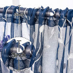 AmHoo 2 Panels Embroidered Leaf Pattern Semi Sheer Curtains Foliage Floral - Image 3