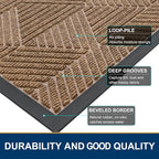 Smiry Front Door Mat Outside Entrance, Heavy Duty Sturdy Natural Rubber Doormat - Image 4