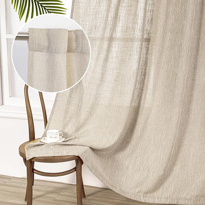 MYSKY HOME Curtains for Kitchen Windows, Sheer Curtains 63 Inch Length for - Image 9
