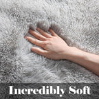 ONASAR 8x10 Area Rugs for Living Room, Tie-Dyed Light Grey Large Fluffy Shag - Image 2