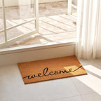 KANKUN Coco Coir Door Mat with Heavy Duty Backing, Welcome Doormat, Doormat - Image 2