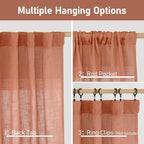 LAMIT Terracotta 72 inch Linen Curtains - Image 3
