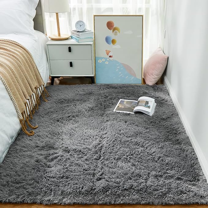 Ophanie Area Rugs for Bedroom Living Room, 4x6 Indoor Floor Gray Rug for Kids - Image 5