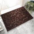 Coffee Brown Leaves Outdoor Indoor Entrance Doormats, Absorbent Durable Heavy by VivaNest