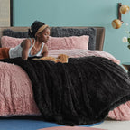 Bedsure GentleSoft Fluffy Black King Size Blanket - Image 6