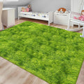 Green Tie-Dyed Rug for Living Room 6x9 Fluffy Area Rug Mat Bedside Throw Rug by JiaoBaba