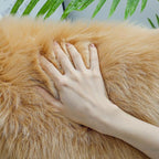 linmopm Faux Fur Rug Sheepskin Shag Fluffy Fuzzy Beige 2x6 ft Runner Rugs - Image 7