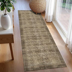Washable Area Rug 2'6'' x 8' Vintage Traditional Persian Mat - Image 3