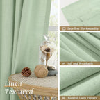LAMIT Small Window Linen Curtains, 45 Inch Length Light Filtering Faux Linen - Image 7