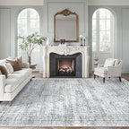 Area Rug 10x12 Vintage Washable Living Room Large Gray Carpet Non Slip Bedroom by Soalmost