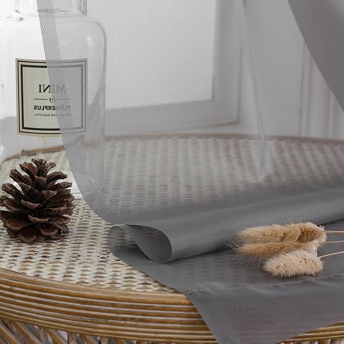 Aiyufeng Sheer Voile Window Treatment Rod Pocket Curtain Panels - Image 2