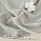 RYB HOME Grey Curtains Linen Blend Drapes, Semi Sheer Light Filtering Privacy - Image 3