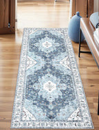 SERISSA Boho Washable Runner Rug, 2x5 Rug Non-Slip Vintage Blue Hallway Kitchen - Image 8