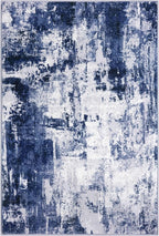 KOZYFLY Modern Abstract Area Rugs 5x7 Navy Blue Machine Washable Thin Rug - Image 8