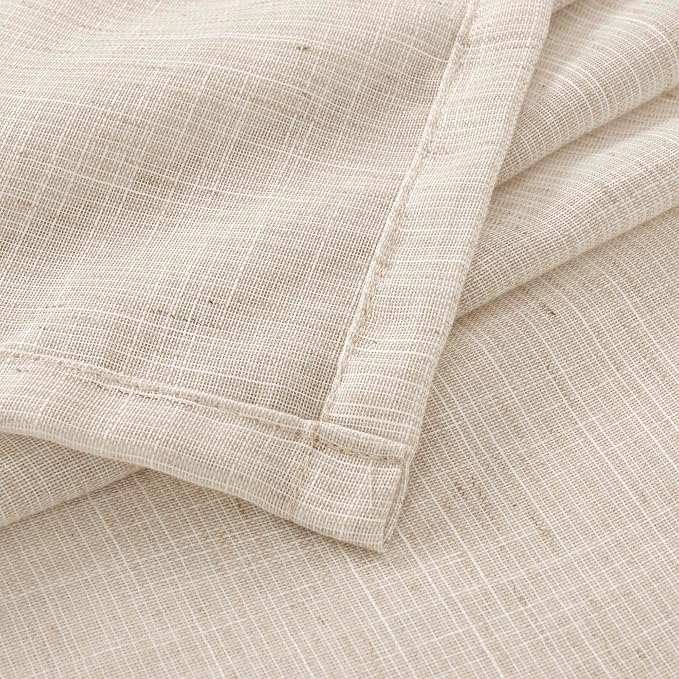BGment 36 Inch Length Oatmeal Linen Curtains - Image 8