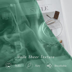 NICETOWN Green Sheer Curtains for Chirstmas Day, Grommet Voile Sheer Window - Image 3